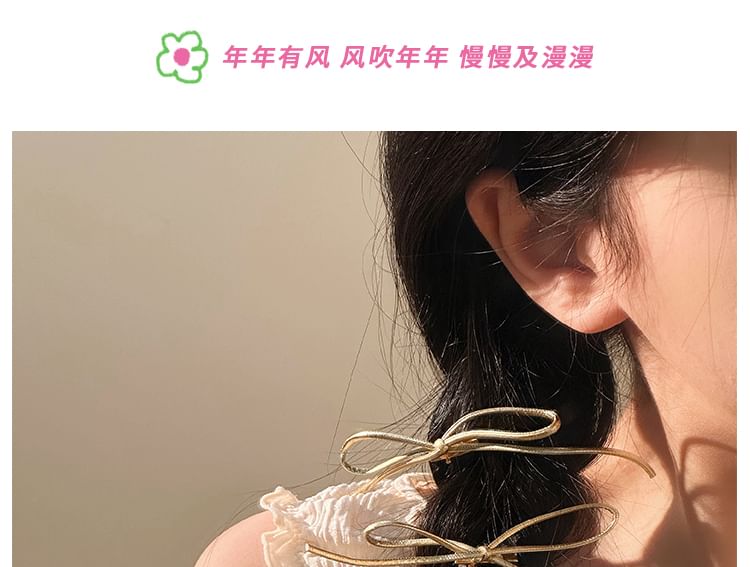 Clip Bow Set Metallic Hair