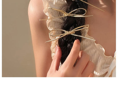 Clip Bow Set Metallic Hair