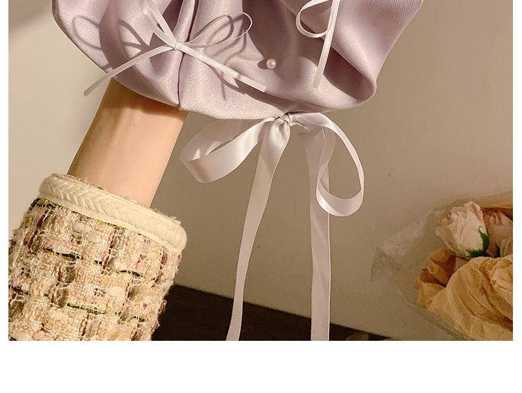 Bow Plain Satin Scrunchie