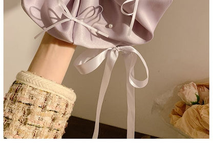 Bow Plain Satin Scrunchie