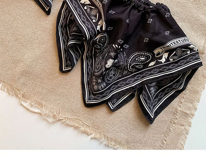 Print Paisley Square Scrunchie