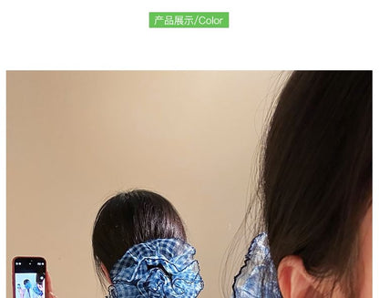 Scrunchie Plaid Mesh