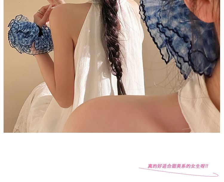 Scrunchie Plaid Mesh