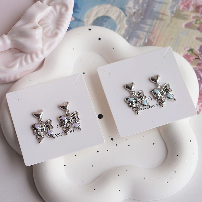 Clip-On Earring Butterfly Drop /