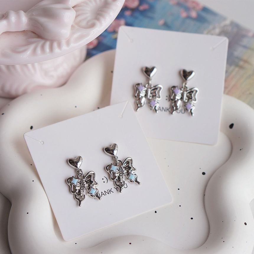 Clip-On Earring Butterfly Drop /