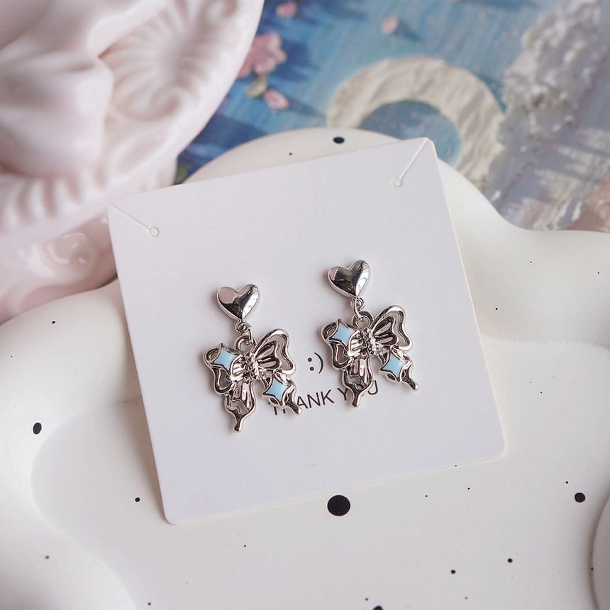 Clip-On Earring Butterfly Drop /