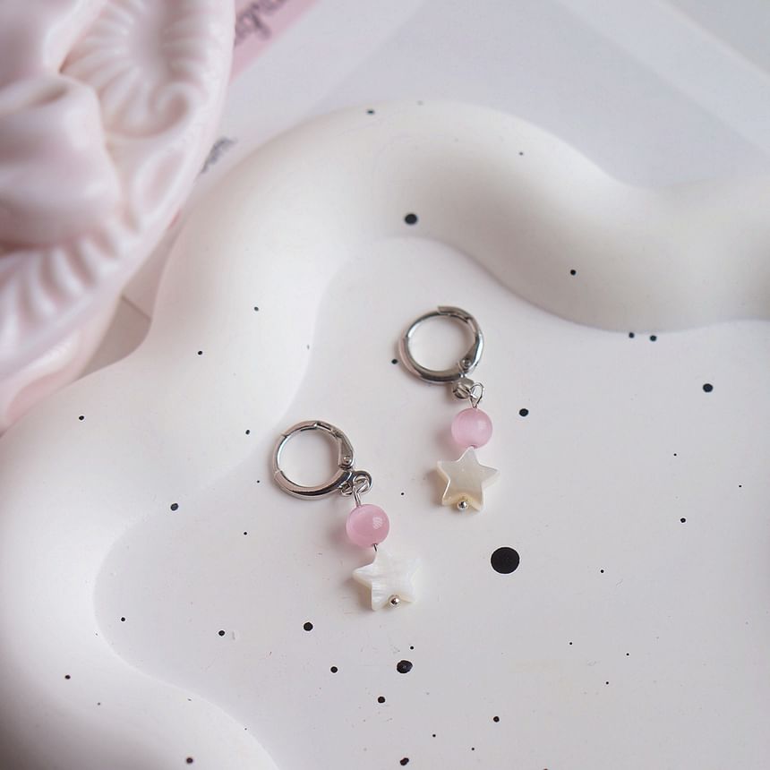 Drop Huggie Star Beaded Earring