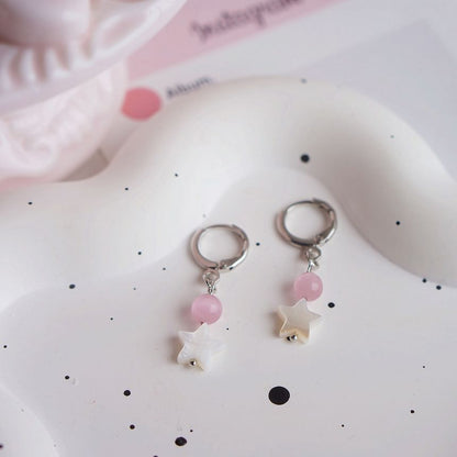 Drop Huggie Star Beaded Earring