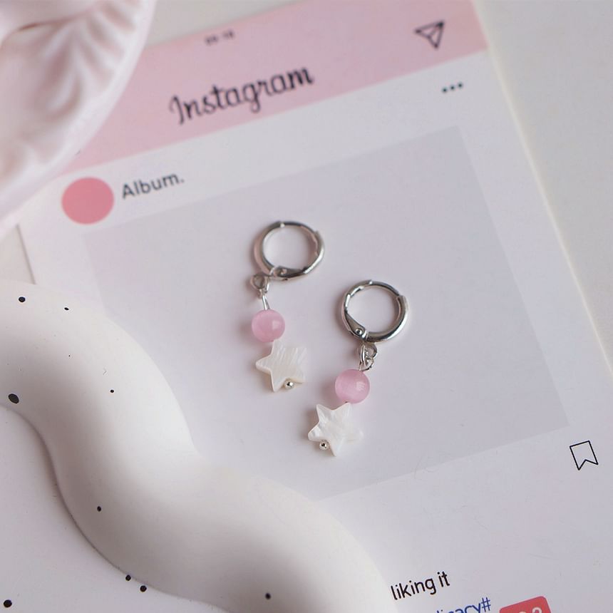 Drop Huggie Star Beaded Earring