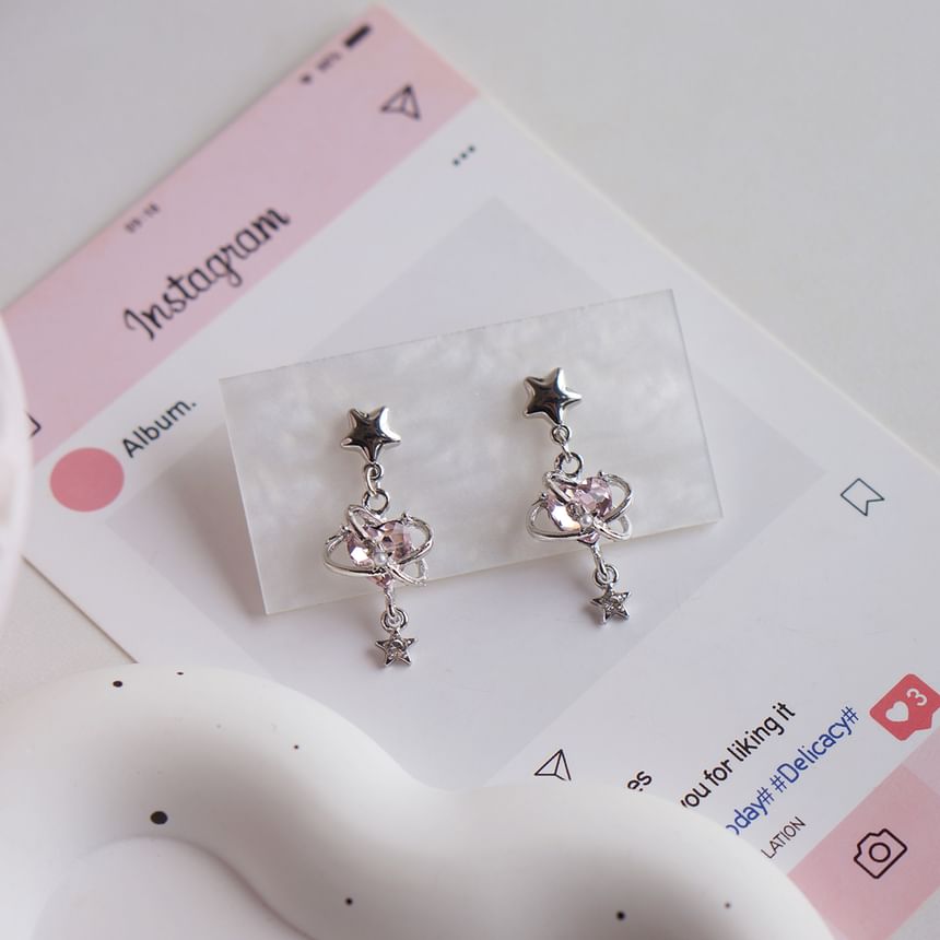 Clip-On Earring Star Rhinestone Heart / Drop