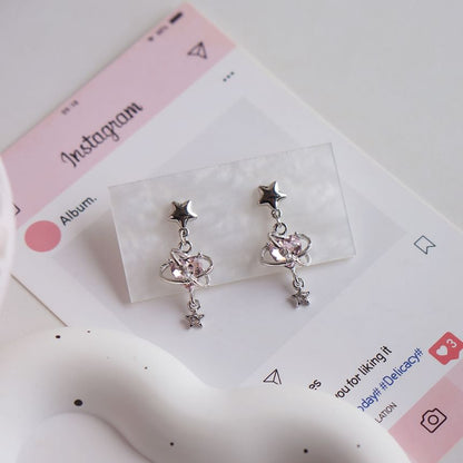 Clip-On Earring Star Rhinestone Heart / Drop