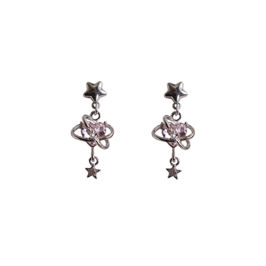 Clip-On Earring Star Rhinestone Heart / Drop