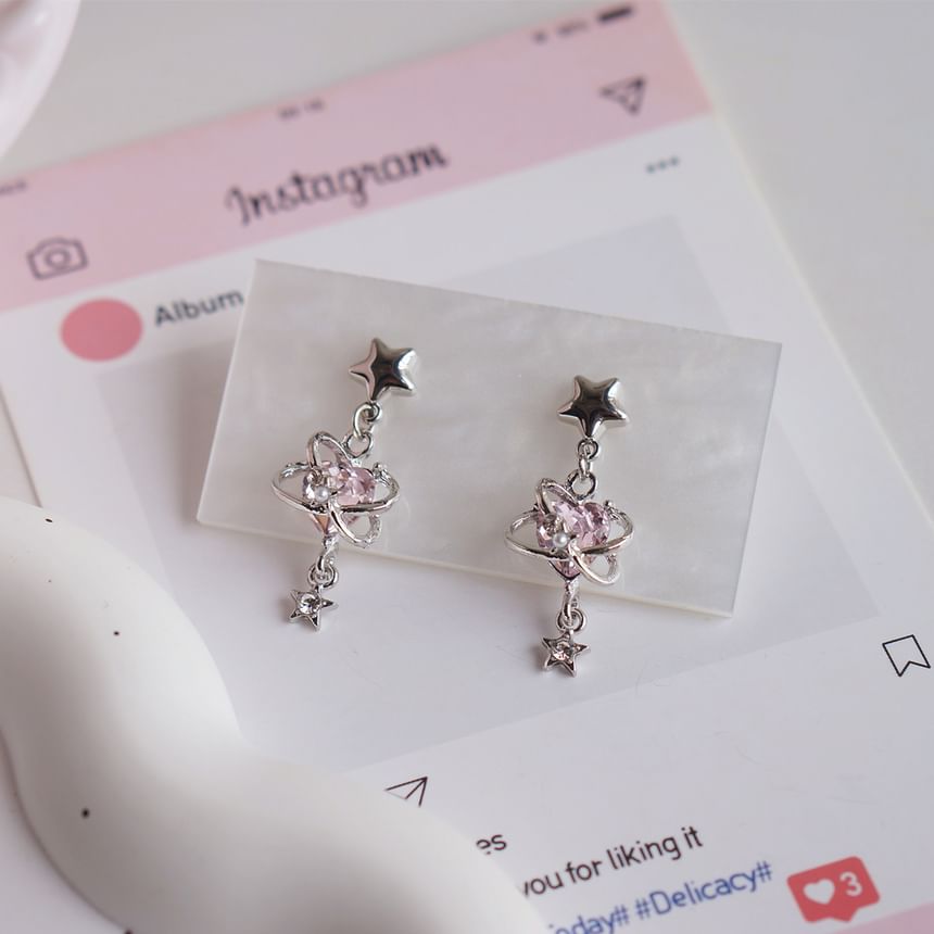 Clip-On Earring Star Rhinestone Heart / Drop