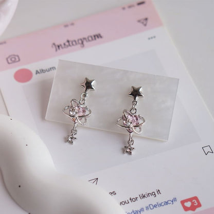 Clip-On Earring Star Rhinestone Heart / Drop