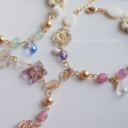 Gemstone Flower Beaded Bracelet