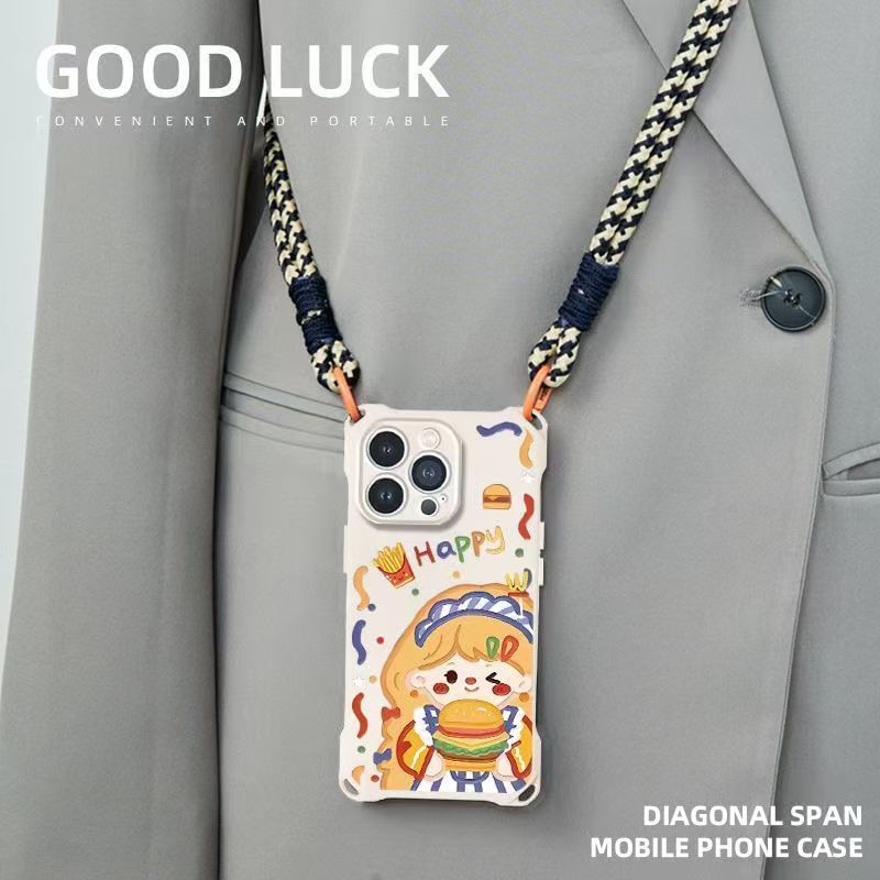 Burger Case Lanyard Phone / Strap Girl Set