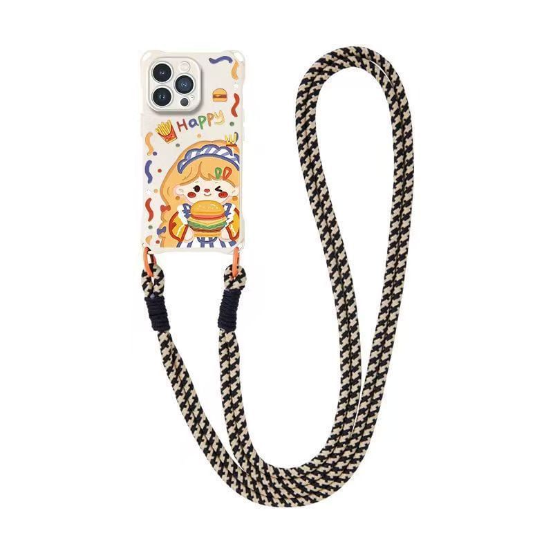 Burger Case Lanyard Phone / Strap Girl Set