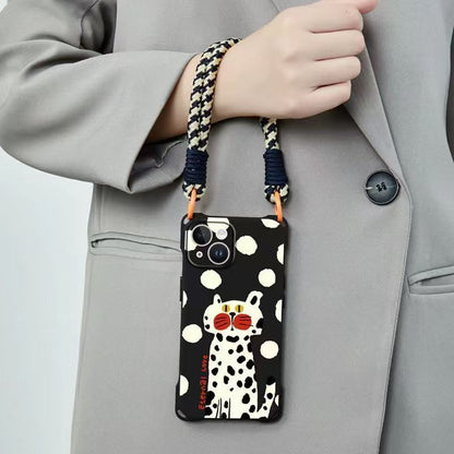 Phone Set Case Lanyard Strap Cat /