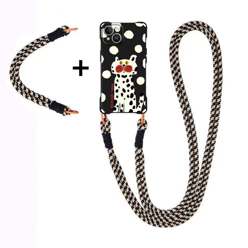 Phone Set Case Lanyard Strap Cat /