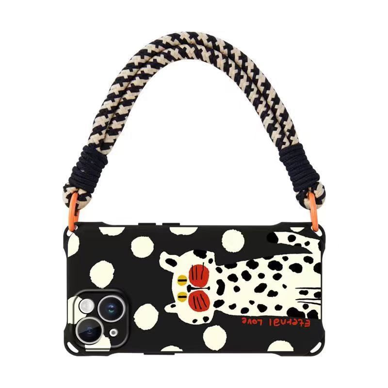 Phone Set Case Lanyard Strap Cat /