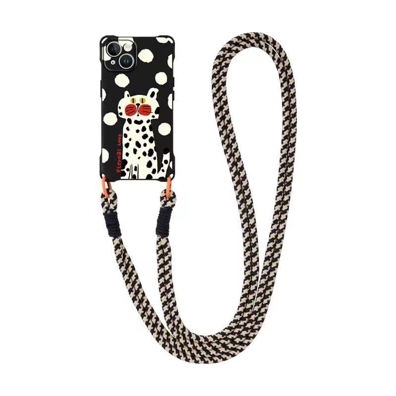 Phone Set Case Lanyard Strap Cat /
