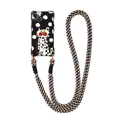 Phone Set Case Lanyard Strap Cat /