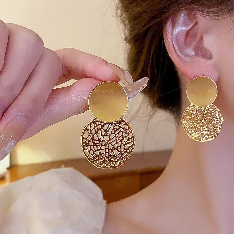 Earring Double Drop Disc