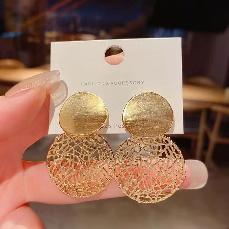 Earring Double Drop Disc