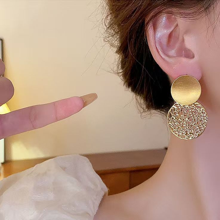 Earring Double Drop Disc