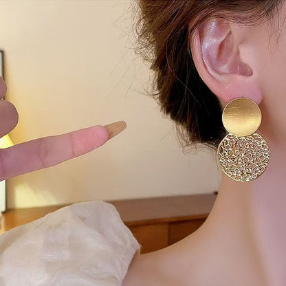Earring Double Drop Disc