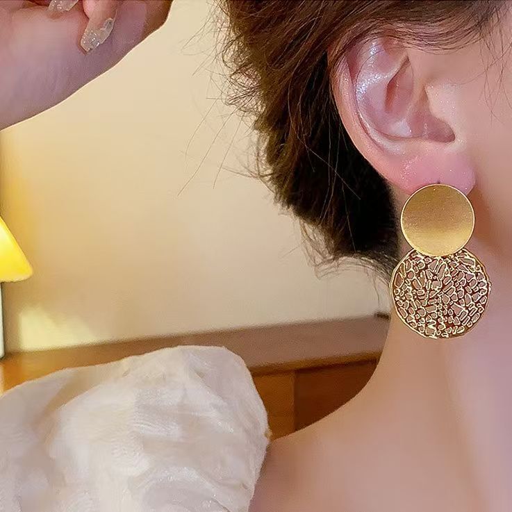Earring Double Drop Disc