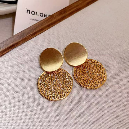 Earring Double Drop Disc