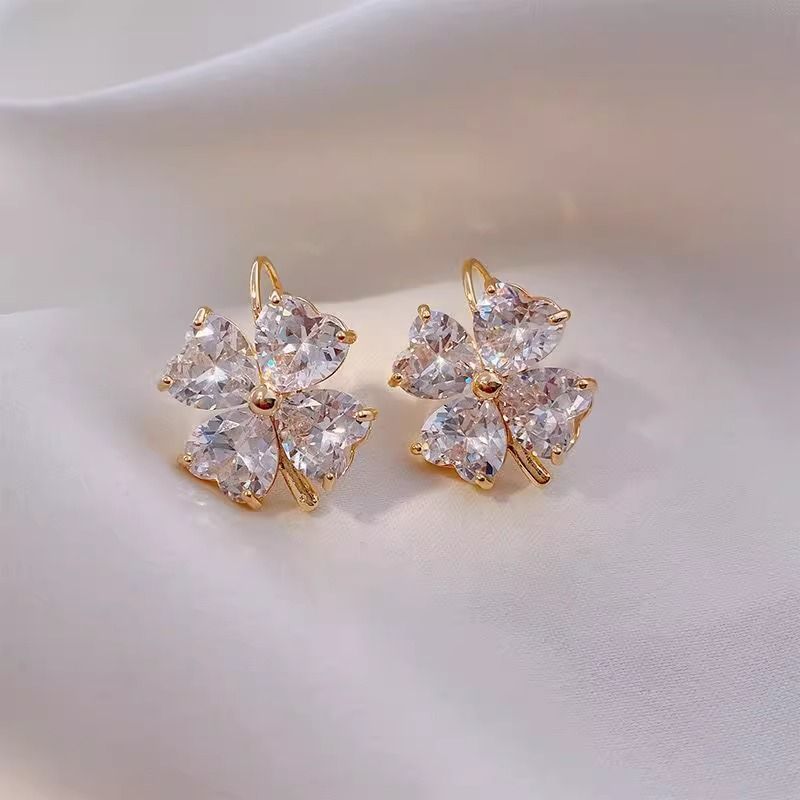 Drop Clover Earring Zirconia Cubic