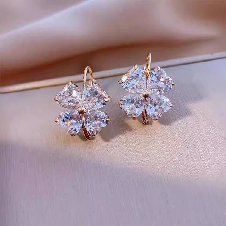 Drop Clover Earring Zirconia Cubic