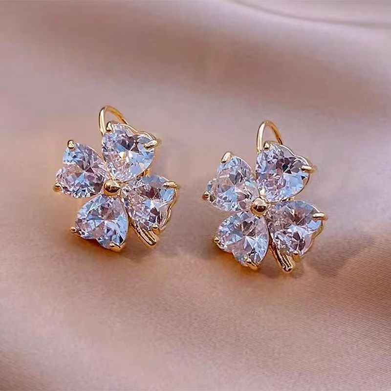 Drop Clover Earring Zirconia Cubic