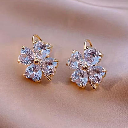 Drop Clover Earring Zirconia Cubic