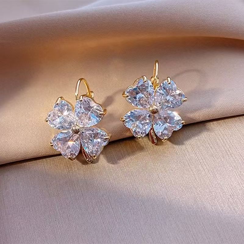 Drop Clover Earring Zirconia Cubic