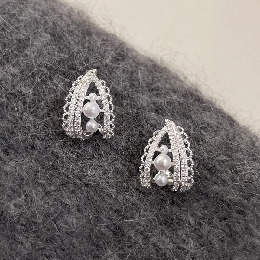 Pearl Hoop Earring Faux