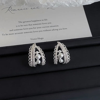 Pearl Hoop Earring Faux