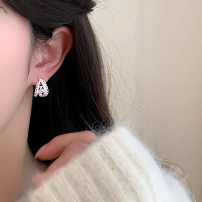 Pearl Hoop Earring Faux