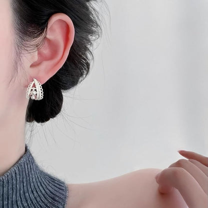 Pearl Hoop Earring Faux