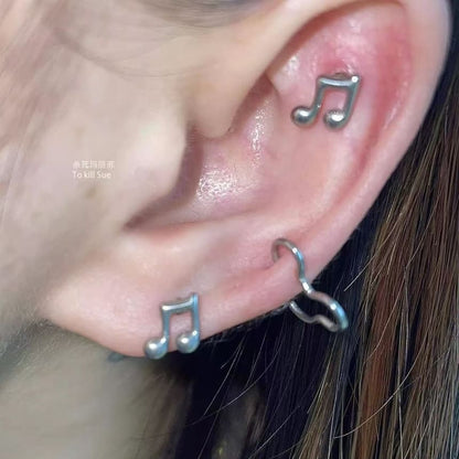 Earring Note Stud Music