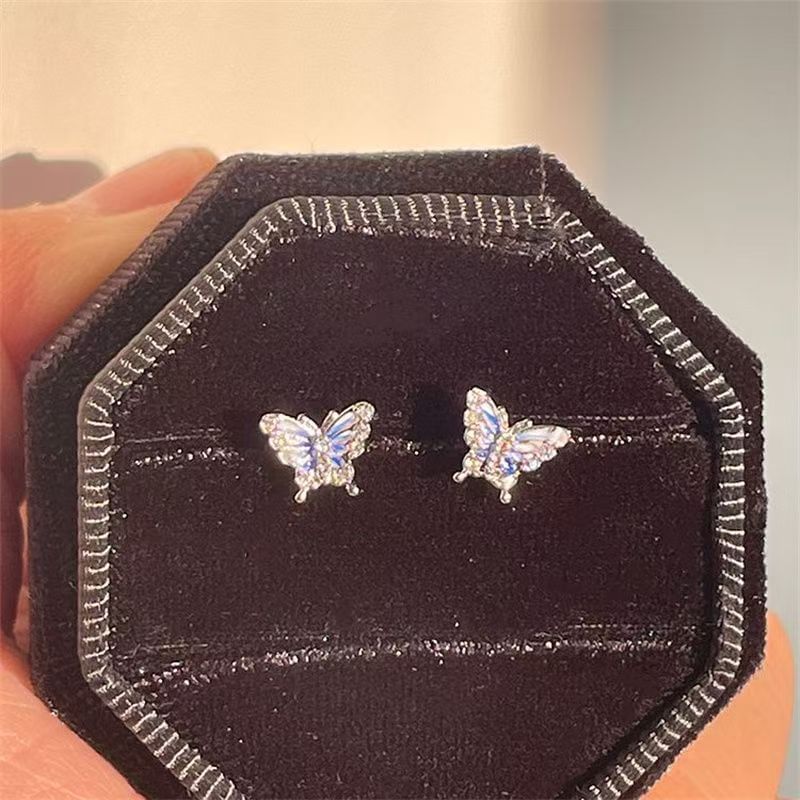 Rhinestone Stud Butterfly Earring
