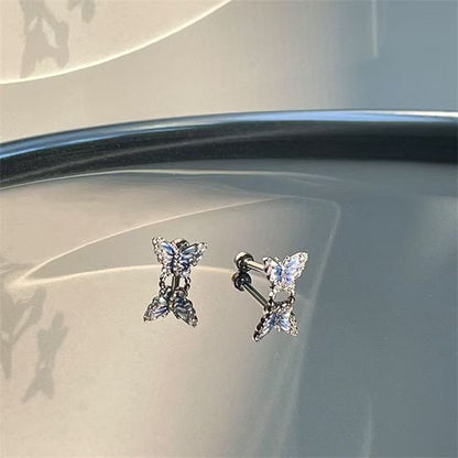 Rhinestone Stud Butterfly Earring