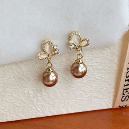 Beaded Dangle Butterfly Earring