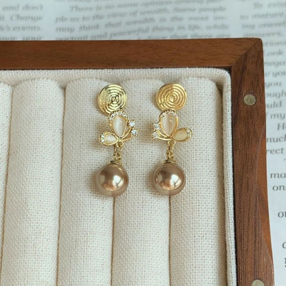 Beaded Dangle Butterfly Earring