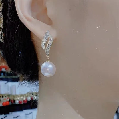 Earring Rhinestone Faux Pearl Stud