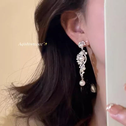 Faux Pearl Dangle Earring Alloy