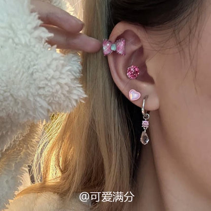 Earring Rose Alloy Bow