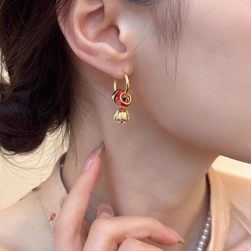 Lotus Earring Alloy Drop